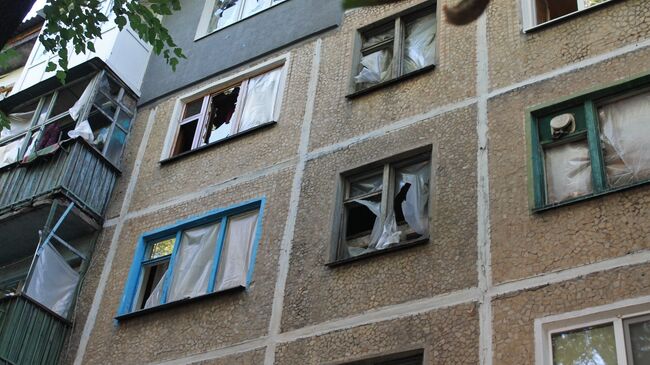 Последствия обстрела Куйбышевского района Донецка украинскими силовиками