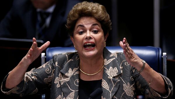 Президент Бразилии Дилма Роуссефф принимает участие в заключительной сессии по импичменту в Бразилиа, Бразилия. 29 августа 2016