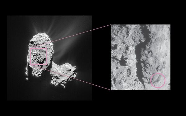 Комета 67P/Чурюмова-Герасименко снятая космическим аппаратом Розетта
