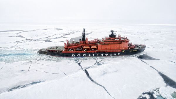 Ледокол в льдах Арктики. Архивное фото