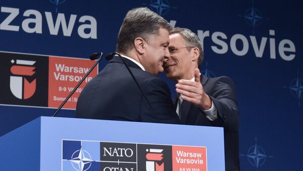 Президент Украины Петр Порошенко (слева) и генеральный секретарь НАТО Йенс Столтенберг