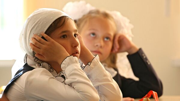 Открытие женской гимназии № 12 с татарским языком обучения в Московском районе Казани