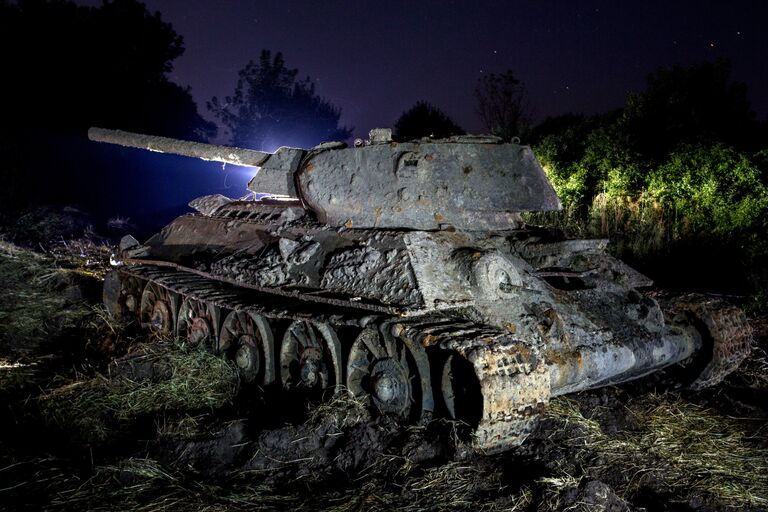Танк Т-34 Сталинградского тракторного завода, найденный на дне реки Дон в Воронежской области