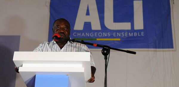 Cторонник действующего президента Габона Али Бонго Ондимба на предвыборный митинге в Лекони. Архивное фото