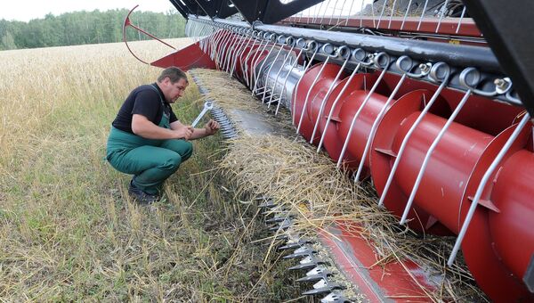 Уборка зерновых в Челябинской области. Архивное фото