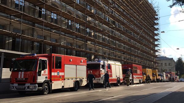 В административном здании в центре Москвы вспыхнул пожар