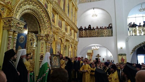 Патриарх Кирилл освятил кафедральный собор Рождества Христова в Южно-Сахалинске и совершил в нем литургию