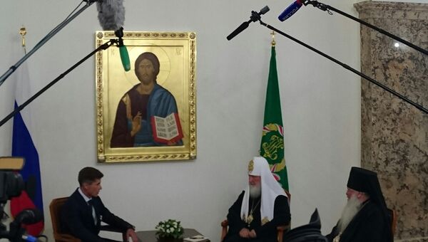 Встреча патриарха Кирилла и губернатора Сахалинской области