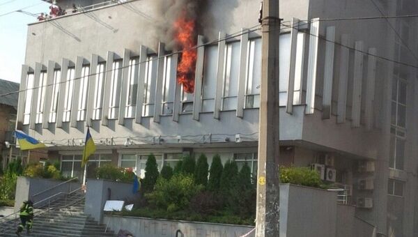 Пожар в здании телеканала Интер в Киеве