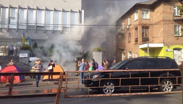 Беспорядки у здания телеканала Интер в Киеве