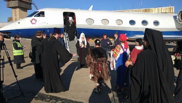Встреча патриарха Московского и всея Руси Кирилла в аэропорту Певека