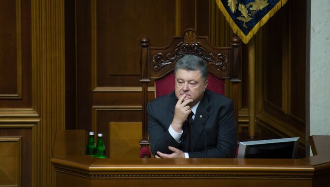 Президент Украины Петр Порошенко на заседании Верховной Рады в Киеве. 6 сентября 2016 года