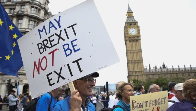 Акция протеста против результатов Brexit в Лондон. Архивное фото