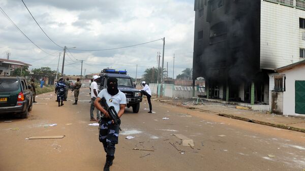 Полицейские в столице Габона Либревиле