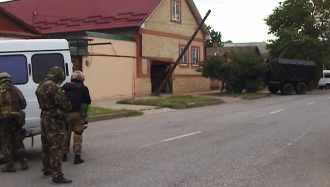 Контртеррористическая операция в Избербаше. Кадр из видео