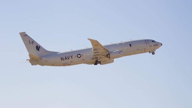 Американский патрульный противолодочный самолет Boeing P-8 Poseidon. Архивное фото