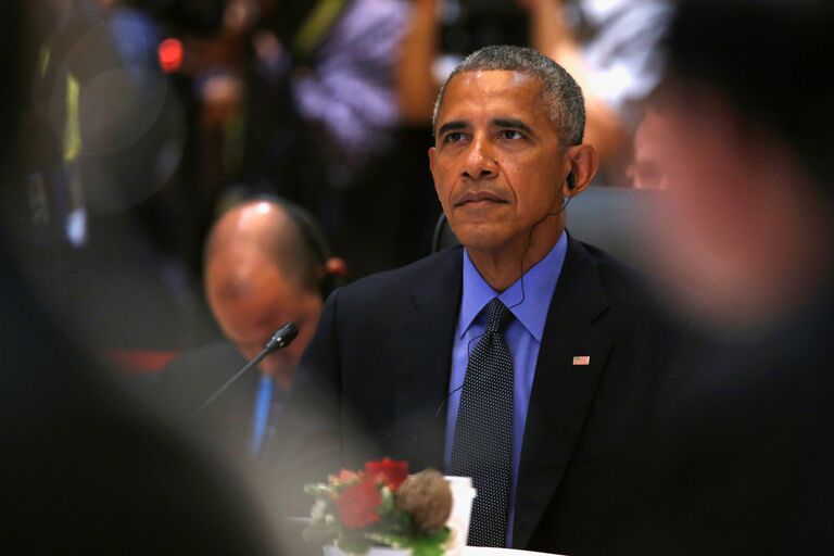 Президент США Барак Обама во время визита в Лаос Президент США Барак Обама во время визита в Лаос