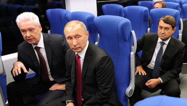 Президент РФ Владимир Путин принял участие в церемонии ввода в эксплуатацию транспортного МЦК в День города Москвы
