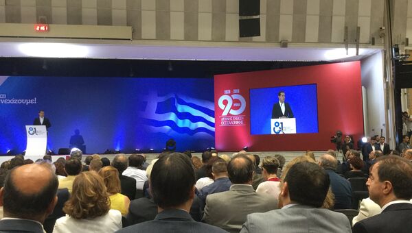 Алексис Ципрас на церемонии открытия 81-й Международной выставки в Салониках, где Россия является почетным гостем