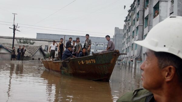 Последствия наводнения в провинции Южный Пхеньян, КНДР. Архивное фото