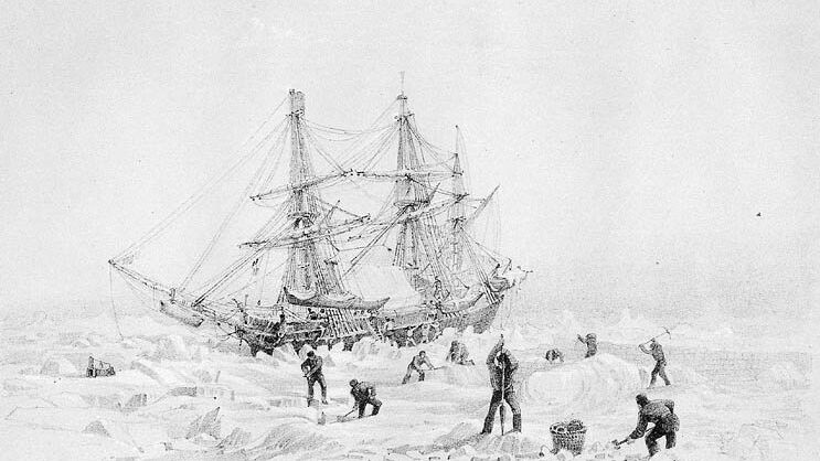 HMS Terror, зажатый льдами, рисунок капитана Бэка - РИА Новости, 1920, 12.09.2016