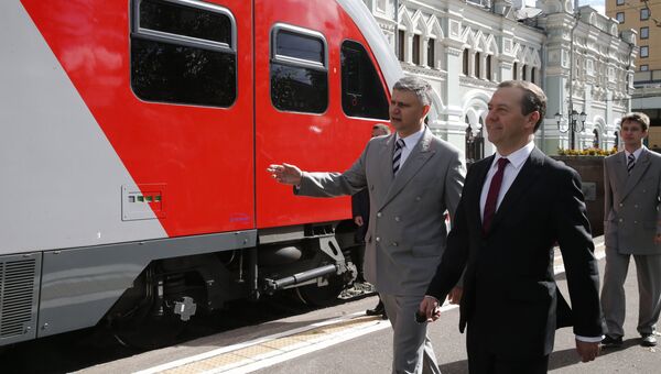 Дмитрий Медведев на Рижском железнодорожном вокзале. 13 сентября 2016