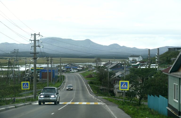 Поселок Южно-Курильск на острове Кунашир