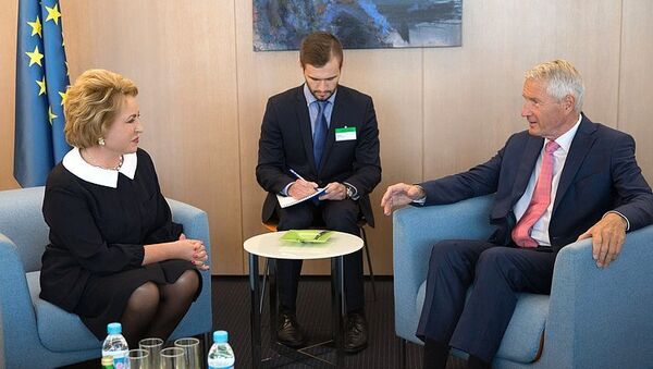 Валентина Матвиенко на встрече с Генеральным секретарем Совета Европы Турбьёрн Ягландом. Архивное фото