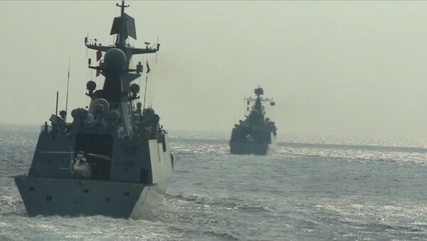 Корабли ВМФ России и ВМС Китая на учениях Морское взаимодействие — 2016