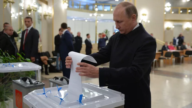 Президент РФ В. Путин на выборах в единый день голосования Президент РФ В. Путин на выборах в единый день голосования