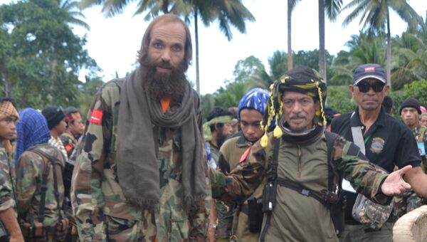 Освобожденный из плена боевиков группировки Абу Сайяф на Филиппинах норвежец Кжартан Секкингстад. 18 сентября 2016