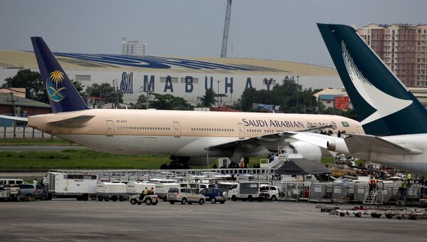 Самолет авиакомпании Saudia Airlines в аэропорту Манилы. 20 сентября 2016