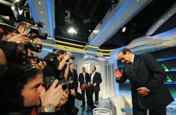Сильвио Берлускони на итальянском телевидении