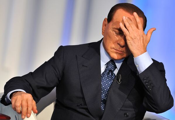 Премьер-министр Италии Сильвио Берлускони на итальянском телевидении