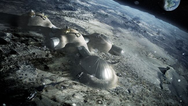 Эскиз проекта Лунный поселок Европейского космического агентства (ESA)