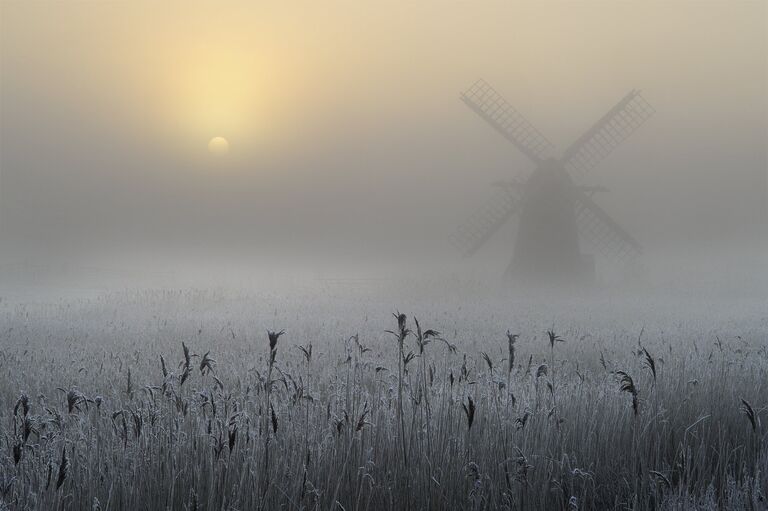 Финалист конкурса Фотограф погодных явлений-2016. Andrew Bailey - Freezing Fog and Hoar Frost