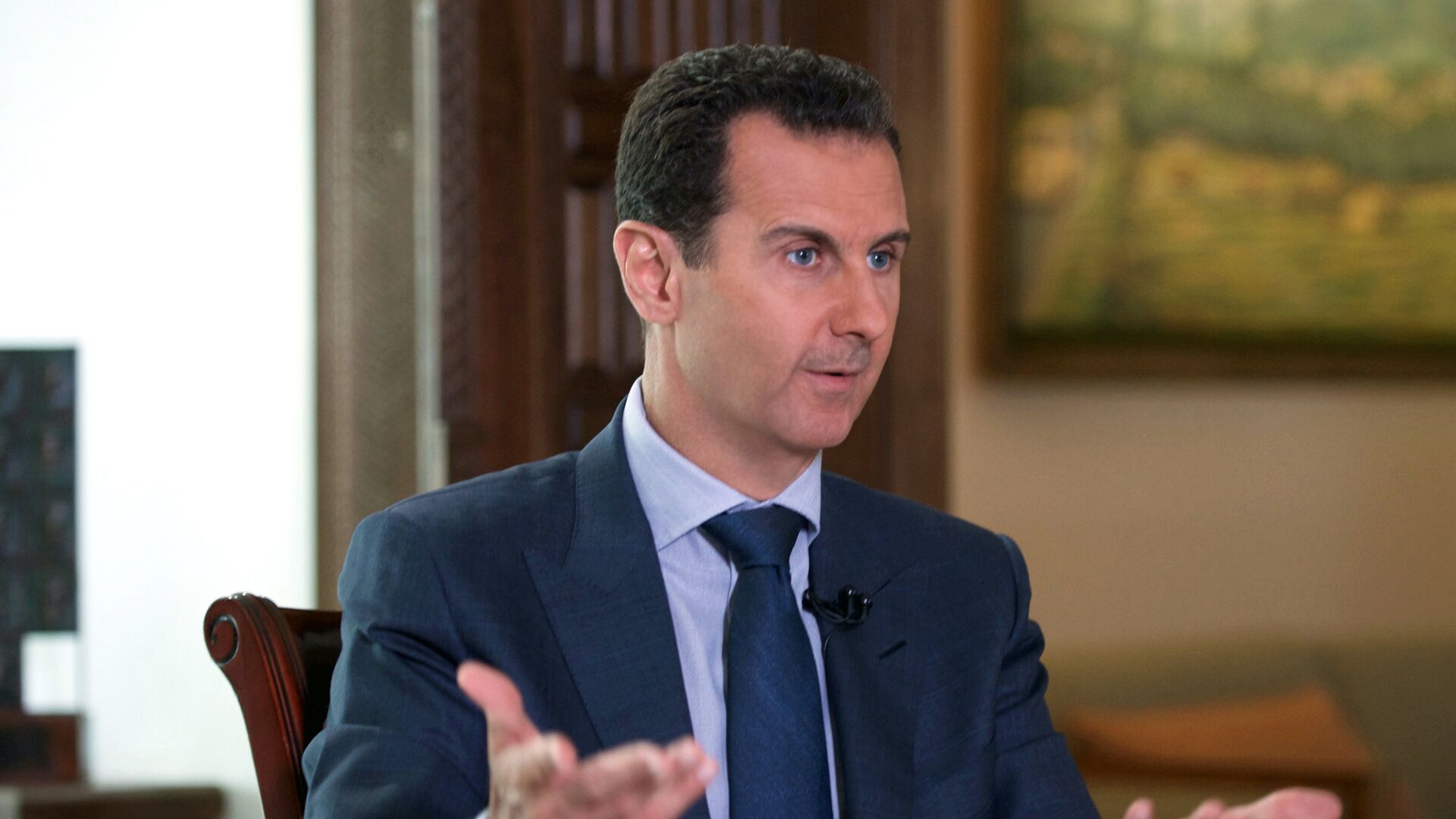 Президент Сирии Башар Асад во время интервью агентству Associated Press. 21 сентября 2016 - РИА Новости, 1920, 08.10.2020