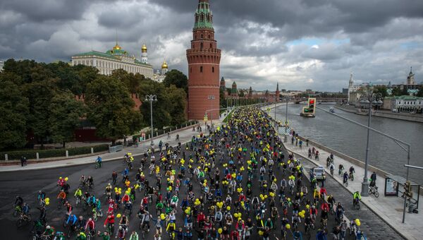 Осенний велопарад в Москве. Архивное фото