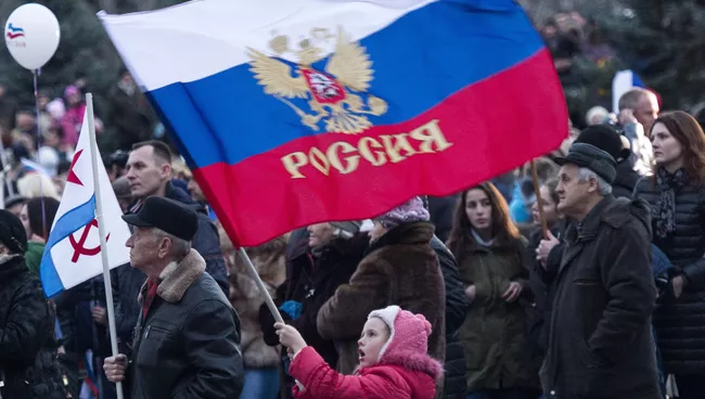 Участники праздничных мероприятий, посвященных годовщине Крымской весны. Архивное фото