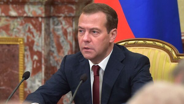 Председатель правительства РФ Дмитрий Медведев проводит заседание кабинета министров РФ в Доме правительства РФ. 29 сентября 2016