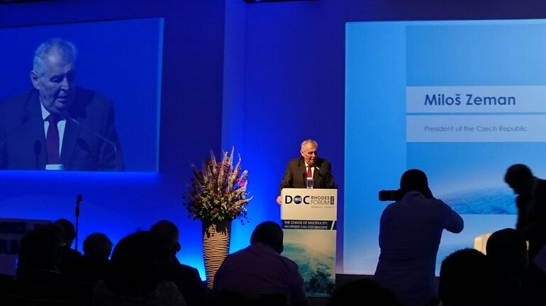 Президент Чехии Милош Земан на Родосском форуме Диалог цивилизаций