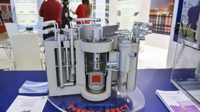 Макет реактора Брест на стенде государственной корпорации по атомной энергии Росатом. Архивное фото