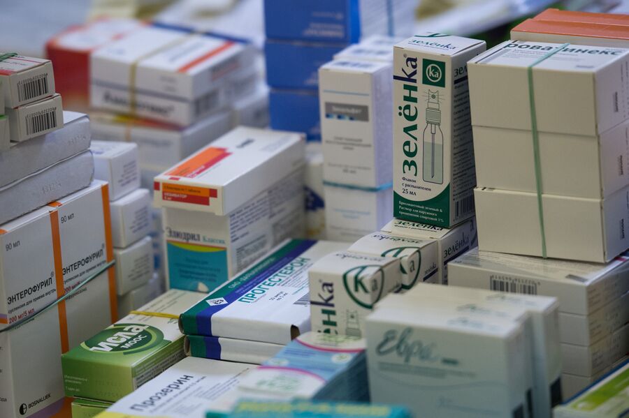 Лекарства в одной из аптек Москвы