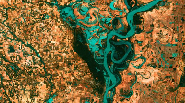 Изгибы реки Миссисипи, Северная Америка. 2003 год