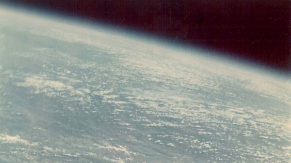 Первая фотография Земли из космоса космонавта Германа Титова. 1961 год