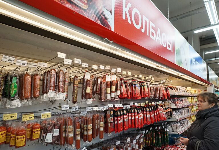 Продукция компании Калининградский деликатес на прилавке одного из калининградских магазинов Продукция компании Калининградский деликатес на прилавке одного из калининградских магазинов