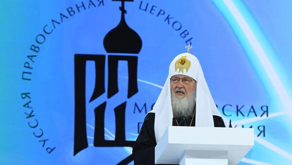 Патриарх Московский и всея Руси Кирилл выступает на Православном студенческом форуме
