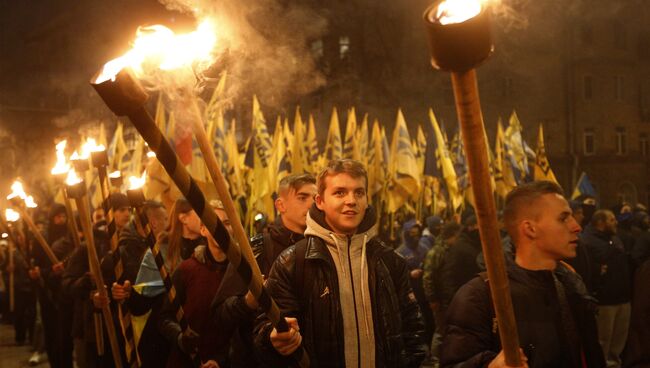 Факельное шествие в Киеве. Архивное фото