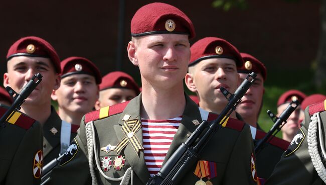 Военнослужащие Федеральной службы войск национальной гвардии Российской Федерации приняли участие в Параде Победы на Красной площади в Москве. Архивное фото