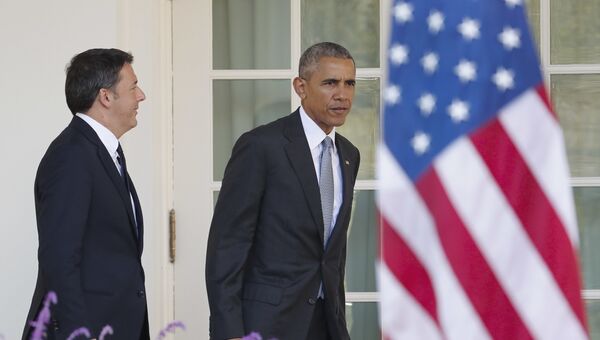 Президент США Барак Обама и премьер-министр Италии Маттео Ренци после переговоров в Вашингтоне. 18 октября 2016